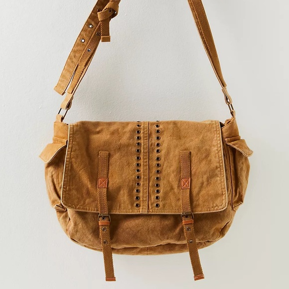 NEW Free People Zevon Distressed Messenger Bag - Picture 2 of 16